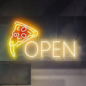 Letrero de neón LED para Pizza, luz acrílica abierta, arte de pared para negocios, hogar, <span class=keywords><strong>pizzería</strong></span>, cocina, horno, decoraciones para fiestas - Product Image 1