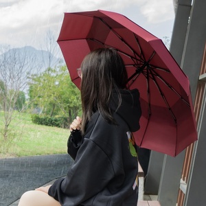 ร่มโปรโมชั่นอัตโนมัติเต็มรูปแบบ 2 ชั้น พับได้ 3 ตอน ร่มพกพาสำหรับเดินทางกลางแจ้ง ขนาดกะทัดรัด ร่มกันแดดหรูหรา สกรีนโลโก้ได้ - Product Image 1