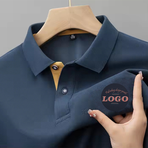 <span class=keywords><strong>Polo</strong></span> da <span class=keywords><strong>Uomo</strong></span> Estiva di Alta Qualità a Maniche Corte, Casual ed Elegante, con Stampa Vintage e Ricamo, in Tessuto Tinta Unita - Product Image 3