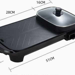 Grille <span class=keywords><strong>électrique</strong></span> et barbecue multifonction à faible émission de fumée, 52 cm, 1500 W, avec commande par bouton, antiadhésif, pour usage intérieur, best-seller - Product Image 4