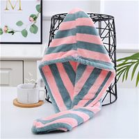 Serviette à cheveux en microfibre de style turc à séchage rapide YSD pour femmes, séchage rapide, absorbante, enveloppe avec bouton, turban doux pour cheveux 1