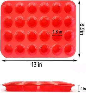 Mini 24 Cups Non-Stick Silicone Baking Molds for Making Muffin Cakes Chocolate <strong>Desserts</strong> Silicone Cupcake <strong>Tray</strong> - Product Image 2