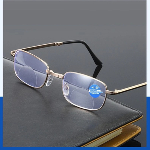 <span class=keywords><strong>Lunettes</strong></span> de Lecture Pliantes de Mode Presbytie Bifocales Anti-Lumière Bleue pour Hommes avec Étui - Product Image 3