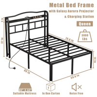 Cadre de lit intelligent OEM réglable, pliable, extensible et portable en métal pour hôtels, appartements et chambres - Assemblé