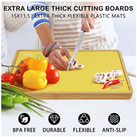 Ensemble de planches à découper en bambou 2026 avec 6 planches à découper en plastique flexibles codées par couleur pour la cuisine