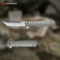 Couteau de survie tactique pliable à lame en acier D2 personnalisable Yeehand avec manche en titane