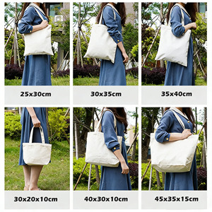 Borsa Shopper Riutilizzabile in Tela di Cotone con Manici per Artigianato, <span class=keywords><strong>Fai</strong></span>-da-Te, Regali, Sublimazione, Pubblicità e Promozione - Product Image 2