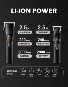 Recortadora <span class=keywords><strong>de</strong></span> pelo profesional inalámbrica <span class=keywords><strong>de</strong></span> acero inoxidable peluquero húmedo/seco para hombres batería <span class=keywords><strong>de</strong></span> funcionamiento Inglés/alemán uso al aire libre - Product Image 5