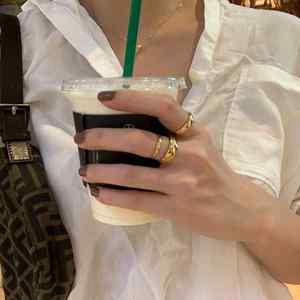 New <b>Simple</b> and Bold Minimalist Band Thin Wide Dome Stainless Steel 18K Gold Plated Women Stackable Rings - Product Image 3