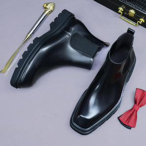 Botas de Estilo Ejecutivo Modelo 2026 - Botas de Cuero Estilo Británico con Suelas Gruesas y Tacones Elevados - Chelsea para Hombre - Product Image 4