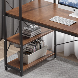 Vendita calda Desktop struttura in metallo MDF personale di scrittura a casa <span class=keywords><strong>studio</strong></span> <span class=keywords><strong>angolo</strong></span> Computer scrivania da ufficio aggiungere libreria - Product Image 5