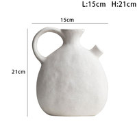 Vase en céramique de forme pot, style nordique moderne, à petite ouverture oblique, blanc, décoratif, vente en gros, pour fleurs