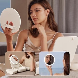 Borsa per il Trucco Impermeabile <span class=keywords><strong>con</strong></span> <span class=keywords><strong>Specchio</strong></span> LED a 5 Livelli di Luminosità, Organizer Cosmetico Pieghevole per Viaggi e Conservazione - Product Image 4