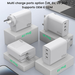 Chargeur rapide GaN pliable SChitec avec prise américaine 65W, chargeur universel double super rapide Type-C USB, chargeur pour ordinateur portable - Product Image 5