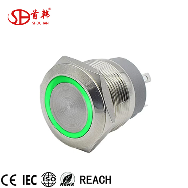 10A 6V 22mm Waterproof Latching Metal Switch Electronic Push Button Metal Switch With Led