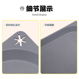 Silicone Pet Feeding Mat Cold Gray Non Slip Waterproof Dog Food Mat For Dog <b>Cage</b> Four Seasons Use - Product Image 2