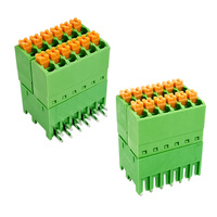 Bloc de bornes mâle-femelle à double rangée, profil bas, 3,50 mm, vert, avec connecteur droit/à angle droit et ressort, pour PCB, directement de l'usine