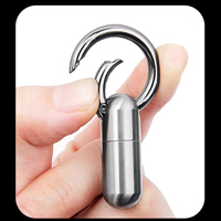 Porte-clés en alliage de titane, boîte de rangement portable pour pilules, étanche, format poche