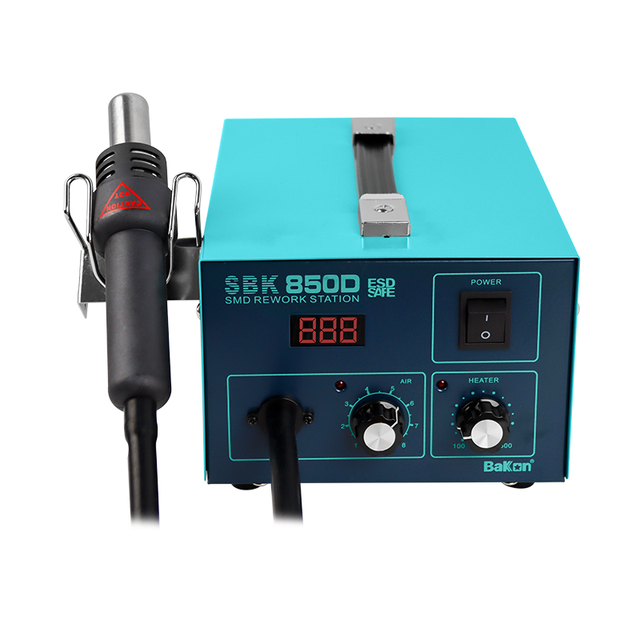 Bakon Factory Price BK850D 550W BGA Digital Display SMD Rework Blower Hot Air Gun De-soldering Station 850D