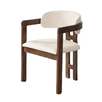 Chaise de salle à manger en bois massif de chêne de luxe léger avec dossier, design moderne pour hôtel, salon et pause-café