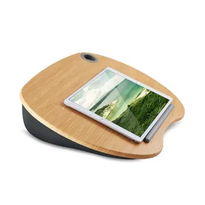 14 Inch Laptop Desk Slim Laptop Berdiri dengan Bantal Bambu Tempat Tidur Platform