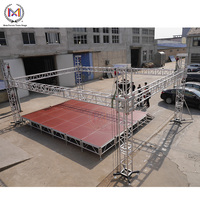 Plataforma de escenario de eventos de concierto de aluminio ajustable en altura OEM ODM personalizada con armazón de techo de aluminio