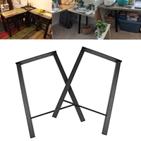 Base de Table chevalet jambes barre piédestal salle à manger Restaurant fer bureau pieds industriel café métal acier salle à manger noir Base Table