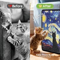 Tapis à gratter pour chat en sisal personnalisé, à suspendre, adhésif, à fixer au mur, motif galaxie, protection de meubles pour chats