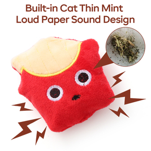 Wholesale Lovely Food Leg Pizza Chips Design Cat Plush Toy Contains Catnip With Sound Paper <b>Squeaky</b> Interactive Cat Toys - Product Image 4