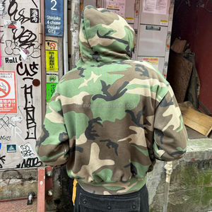 <span class=keywords><strong>Chaqueta</strong></span> con capucha y cremallera <span class=keywords><strong>de</strong></span> camuflaje personalizada para fabricantes, estilo urbano, corta, <span class=keywords><strong>de</strong></span> peso pesado, oversize, transpirable, con estampado <span class=keywords><strong>de</strong></span> camuflaje - Product Image 1
