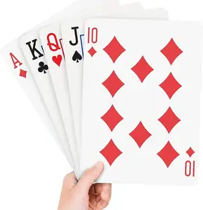 Kartu Poker 54 awet Ramah Lingkungan Klasik daur ulang Logo kustom kertas bermain kartu depan dan belakang
