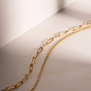 Collar <span class=keywords><strong>J</strong></span>&<span class=keywords><strong>J</strong></span> <span class=keywords><strong>D</strong></span> de Acero Inoxidable Chapado en Oro de 18K, Resistente al Agua, Cadena de Eslabones Moderna para Mujer - Product Image 6