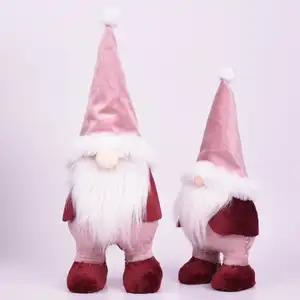 BSCI Supplier Nordic Style Handmade Party Decoration Knitted Santa Dolls Christmas Gnome