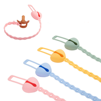 Clipes chupeta de silicone elástica, sem bpa, para bebê, garrafa, brinquedo, alças