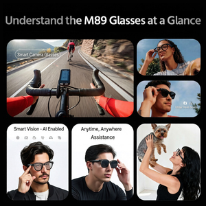 Gafas Inteligentes OEM M89S de 8MP con Asistente de IA, Traducción en Tiempo Real, Resistencia al Agua IP67, Carga Inalámbrica, WiFi QCC5144 - Product Image 5