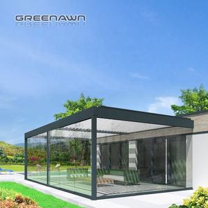 Pérgola impermeable personalizada para jardín, pérgola de aluminio para exteriores, impermeable, con LED bioclimática - Product Image 4