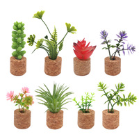 Meilleure vente transfrontalière PH01 Plantes succulentes artificielles réalistes en pot Mini fleurs artificielles en PVC souple Plantes bonsaï décoratives pour voiture