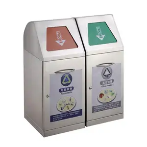 Museum Multi-open Segregation Waste Bin And Single Trash Can Colour Coded Recycling Bins