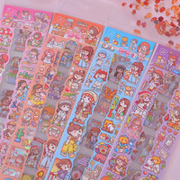Autocollants mignons de dessins animés, autocollants transparents imperméables pour albums, agendas, bouteilles d'eau, ordinateurs portables, vente en gros en vrac