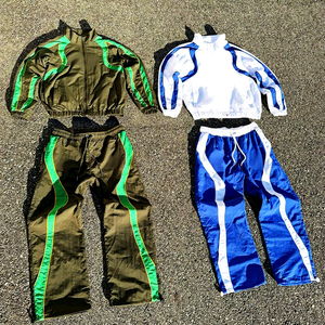 Custom Long Sleeve Color Blocking Jogger Tracksuits Nylon Outdoor <b>Sports</b> Running 2 Piece Windbreaker <b>Trouser</b> Jacket Set for Men - Product Image 1