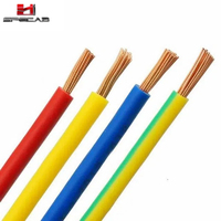 Câble électrique flexible à un noyau 1.5mm2 2.5mm2 4mm2 6mm2 10mm2 16mm2 25mm2 fil électrique H07V-K jaune vert terre