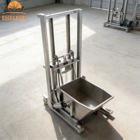 Carretilla Elevadora Neumática de Acero Inoxidable 304 de 200 kg con Función de Inclinación para Transferencia de Materiales de Grado Alimenticio