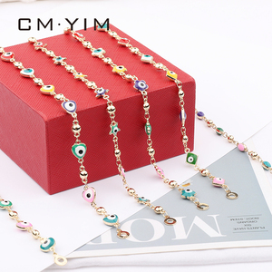 กำไลข้อมือผู้หญิง CM <span class=keywords><strong>YIM</strong></span> 2021 สีแดงน้ำเงิน ประดับด้วยจี้รูปดวงตาปีศาจ ชุบทอง 14K ดีไซน์ทันสมัย เหมาะสำหรับงานแต่งงาน ขายส่ง เครื่องประดับแบบหยดน้ำมัน - Product Image 5