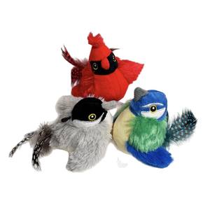 Kediler ve Köpekler İç<span class=keywords><strong>in</strong></span> Çevre Dostu Polyester Çiğneme Oyuncağı - Sıkıntı Giderici Diş Temizleyici Kendinden Sesli Sallanan Kuş Simülasyonu Peluş Serçe - Product Image 3