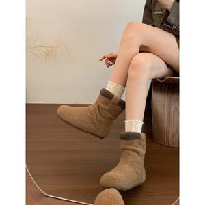 Bottes de neige chaudes pour femme, doublées polaire, style vintage, hiver 2026, semelle souple, polyvalentes, tendance, bottines en coton - Product Image 1