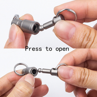 Mousqueton multifonctionnel en titane rotatif bidirectionnel de qualité industrielle pour bricolage OEM/ODM, mini porte-clés anti-perte pour extérieur