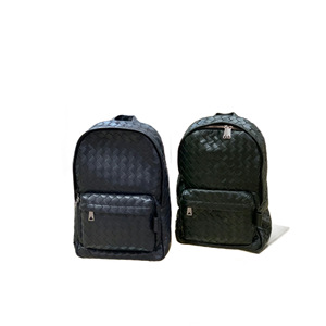 Woven Leather Men's <b>Backpack</b> <b>Large</b> Capacity 14 Inch Laptop Bag Commuter Travel Casual Style - Product Image 1