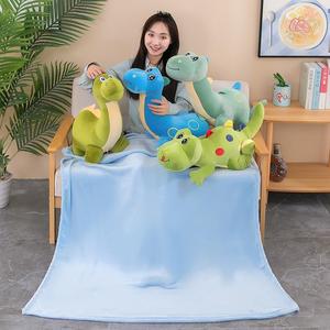 AIFEI <strong>TOY</strong> Summer New Dinosaur Doll Blanket Pillow 2-in-1 Air Conditioning <strong>Used</strong> for Office Children's Nap Plush Doll PP Cotton - Product Image 6