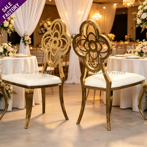 High Quality Stainless Steel Metal White <b>Chair</b> Gold Wedding Banquet Decoration Furniture <b>Chairs</b> Event - Product Image 1