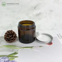 Pot de crème en verre cosmétique de 10ml 20ml 30ml 50ml brun ambré avec couvercle pot en verre à large bouche noir mat